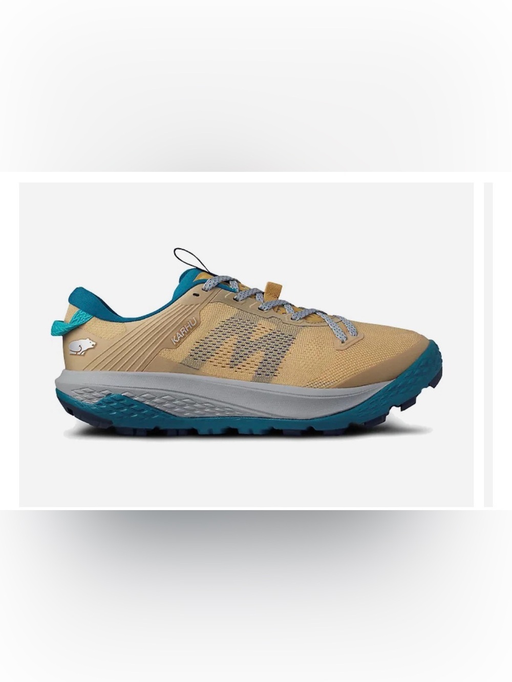 KARHU Ikoni Trail Running Sneaker in New Wheat/Crystal Teal‎ Size 7.5